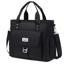 KYALOU Medium Tote Purse Bag for Women, Nurse Bag for Work, Teacher Tote Bag, Waterproof Nylon Shoulder Crossbody Handbag for Travel Gym Beach Schoool - Black