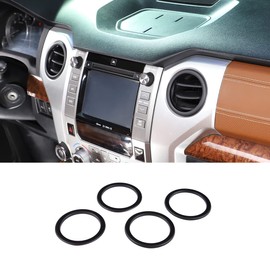 Car Center Console Air Conditioner Vent Outlet Decoration Ring Cover Trim for Toyota Tundra 2014-2021, Matte Black 4pcs