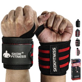 SKDK Wrist Wraps for Men ＆ Women - Wristwraps for Bodybuilding Wrist Support with Heavy Duty Velcro Thumb Loops Gym Wrist Wraps for Powerlifting, Bench Press, Crossfit, Strength Training