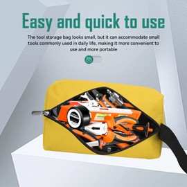 Tool Bag,2PCS Portable Tool Canvas Storage Bag Small Tool Pouch Bags Multifunctional Clip-on Zipper Tool Bag Multifunctional Storage Bag Zipper Bag Yellow 11.8 x 3.9 x 3.9in