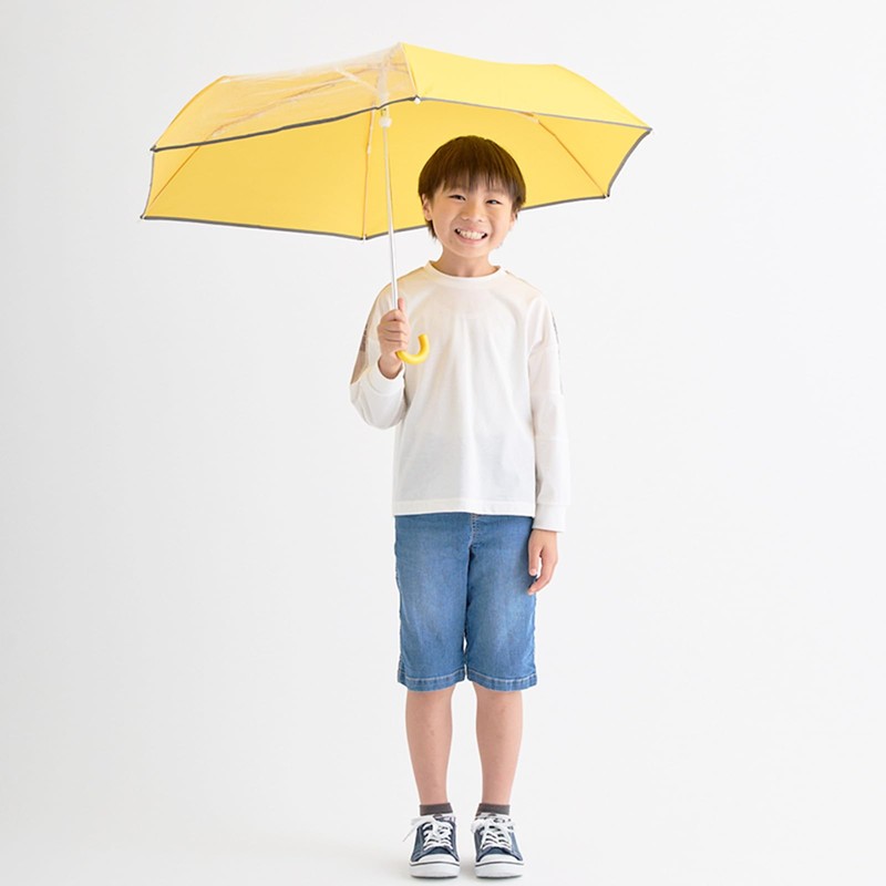 estaa 10357 Kids Folding Umbrella, With Clear Window, Windproof, Plain,