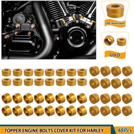Unbranded Gold Engine Bolt Caps Cover Kit For Harley Heritage Softail Dyna FXD Wide Glide