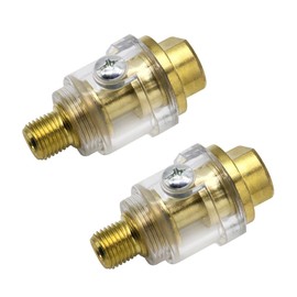 2 Pcs Compressor Air Oiler Lubricator, 1/4" NPT Mini Oiler Oil Mist Accessories Automatic Inline Oiler Lubricator for Pneumatic Tools
