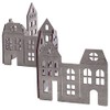 Decorative House Row Skyline Approx. 60 cm - Grey Wiped