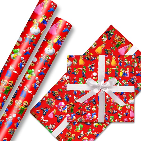 M Ma rio Wrapping Paper 5 Sheets of 50 cm