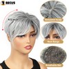 BECUS Grey Hair Toppers for Women with Thinning Hair Bangs