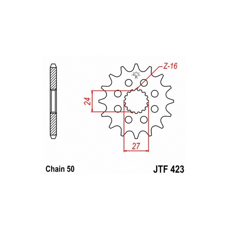 JT Sprockets JTF423.18 18T Steel Front Sprocket