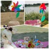 5 Pcs Wind Spinners Wooden Pole Rainbow Windmill Plastic Rainbow