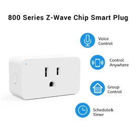 New One Zwave Plug 2 Pack, 800 Series Z-Wave Smart Plug, Zwave Outlet S2, Z Wave Extender, Z-Wave Hub Required, Compatible with Hubitat, SmartThings, Vera, Wink, Fibaro, Homeseer, 2GIG, Alarm