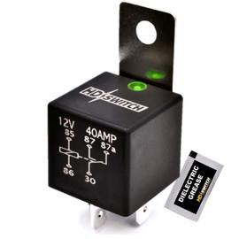 HD Switch 12V 40A Waterproof Relay Replaces Kubota K1122-62260 - K3181-62330 w/LED Indicator Light & Dielectric Grease