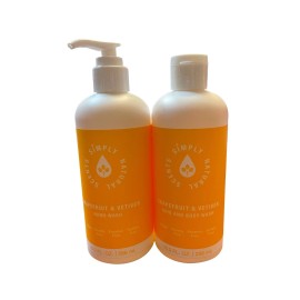 Simply Natural Scents Grapefruit & Vetiver Hand Wash Hair & Body Wash 10oz Set