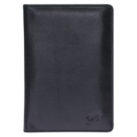 Solo Pelle Roma Passport Case Leather Wallet Card Holder Credit Card Case Travel Wallet, black