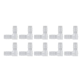 10 Pieces Angle Hose Nozzle Plastic 90 Degree Angle Hose Nozzle Fitting 90 Degree Same Barb Connector L-Shaped (8 mm)