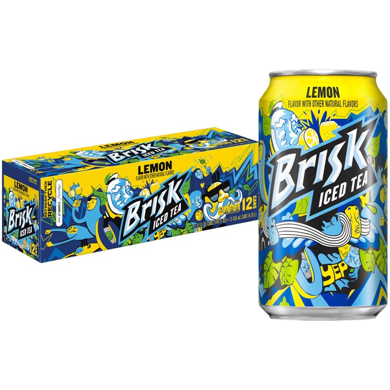Brisk Lemon Iced Tea, 12 Fl Oz Cans (Pack of