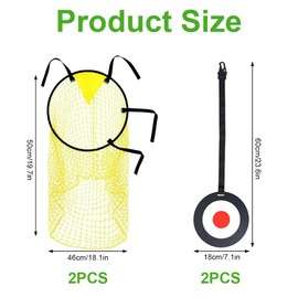 Lotvic 2 Pcs Top Bins Football Targets with 2 Pcs Hanging Targets, Top Bins Net for Goal, Top Corner Football Target Net for Kids Adults Shootings Accuracy Training & Practice