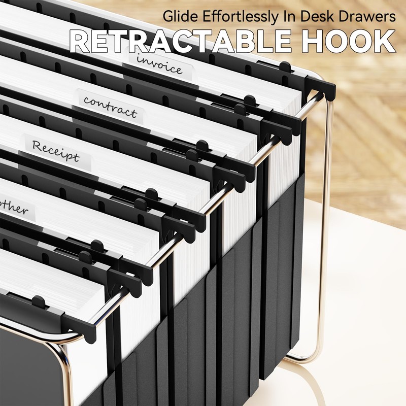 NORDUN Plastic Hanging File Folder Expandable,Letter Size,Upgraded 2" Expansion Accordian