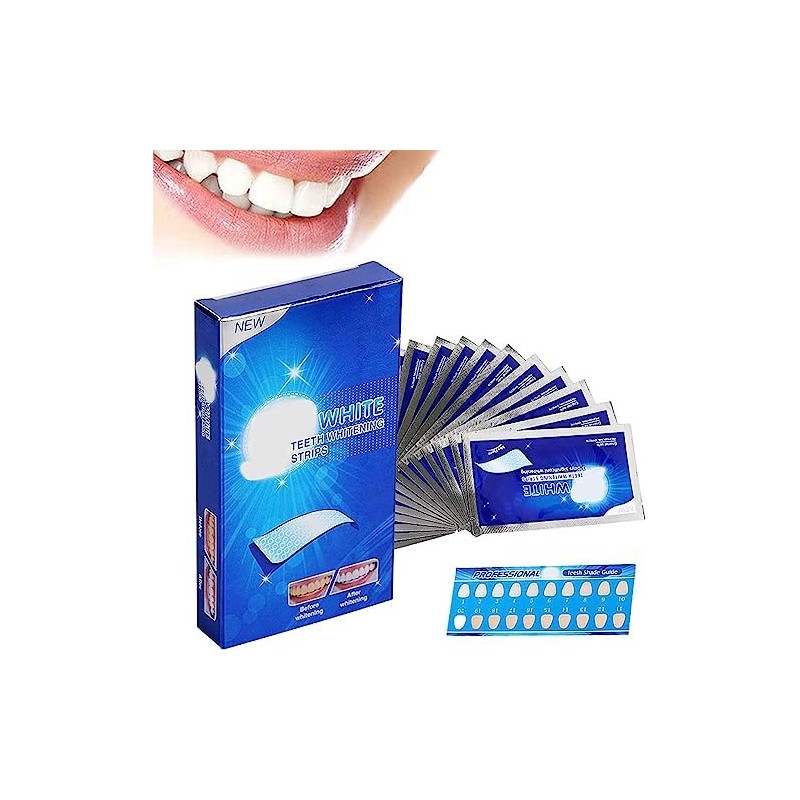 Bluemega Tiras Blanqueadoras Dentales, para Dientes Sensibles 7 Pares