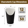 CAMKYDE 50 Pcs Disposable Black Charcuterie Cups, 12oz French Fries