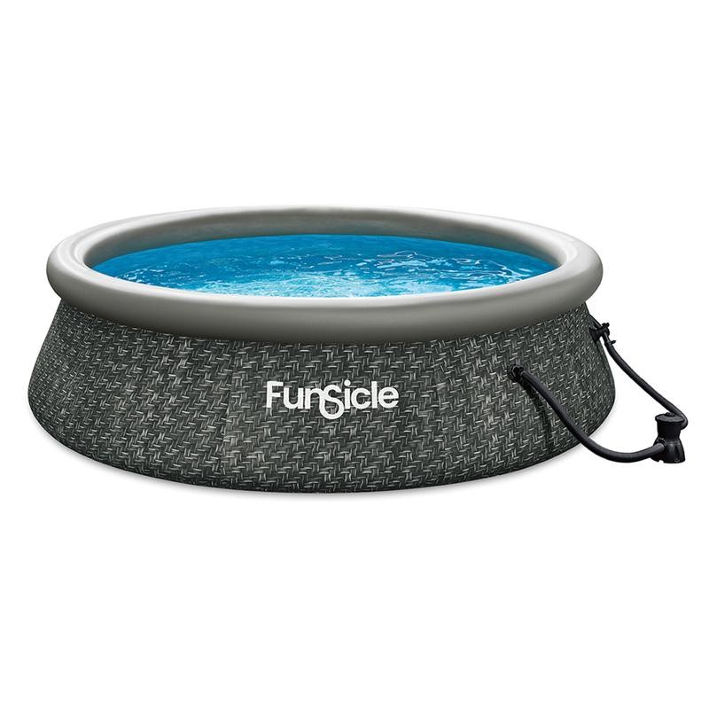 Funsicle QuickSet Ring Top Above Ground Swimming Pool, Herringbone -