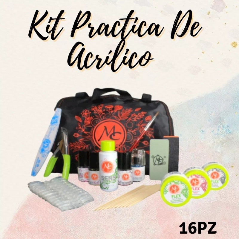 Mc Nails Kit Básico Principiante Estudio Uñas Acrílicas Mc Nails
