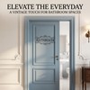 Bathroom Door Wall Sticker, Removable English Letter Signs, Decorative Decal