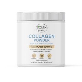Biomix Health & Beauty | Colágeno Hidrolizado Vegano Sin Gluten, Sin Sabor. Potenciador de Colágeno - 30 Servicios - 300 Gramos