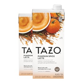 TAZO Pumpkin Spice Latte Black Tea Concentrate, 32 Fl Oz Carton (Pack of 2)