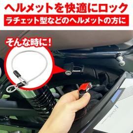 Daytona 75633 Motorcycle Wire Lock, 0.18 inch (4.6 mm), Stainless Steel, 19.7 inches (500 mm), Helmet Lock Cable