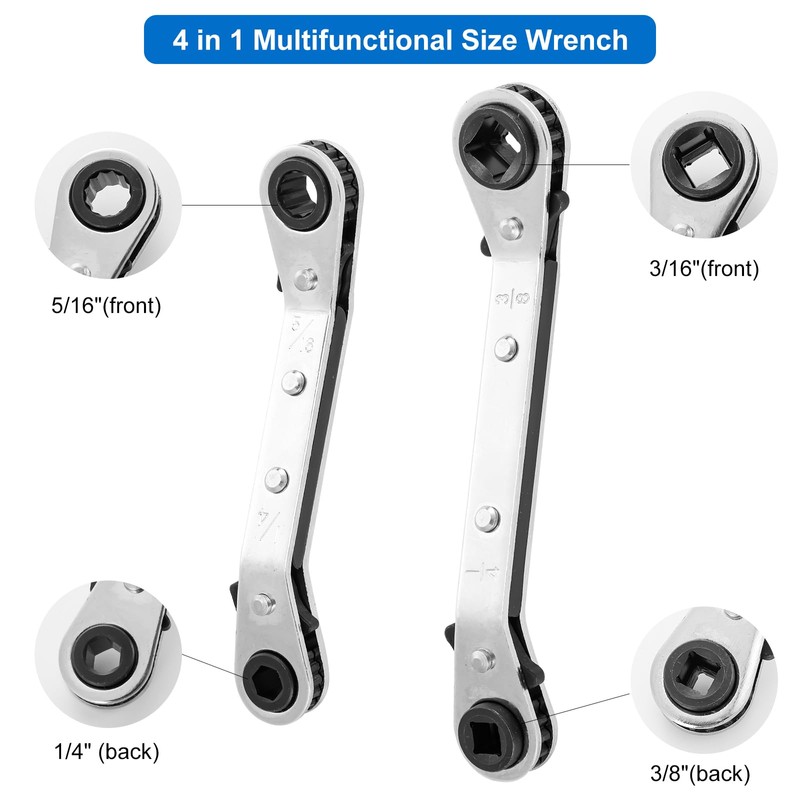 Valve Core Remover Installer Tool & HVAC Service Wrench Set