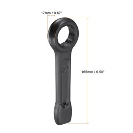TOCHUN Metric 27mm Slogging Ring Box End Striking Wrenches, High Tensile Steel Single Head Spanner Hand Tool, Metric Slogging Flat Single Ring Spanner