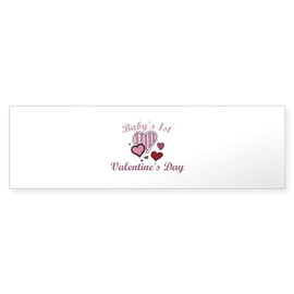 CafePress Babys 1St Valentines Day Bumper Sticker 10"x3" Rectangle Bumper Sticker Car Decal (10 Pack)