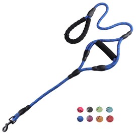 Love Dream 5 FT/6 FT Strong Dog Leash with Comfortable Padded Handle, Traffic Padded Handle, Highly Reflective Threads Dog Training Leash for Small Medium Large Dogs (5 FT, Dark Blue)