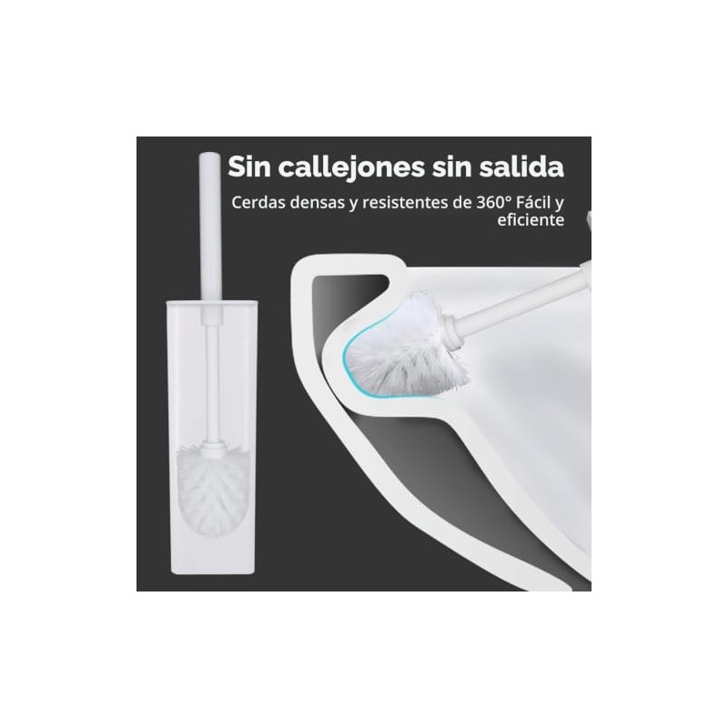 Topsky 2 Juegos de Escobilla para Inodoro con Soporte, Blanco