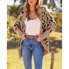 BTFBM Women Fashion Leopard Print Long Sleeve Sweater Cardigan Loose