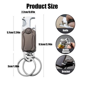 dinghaole Bottle Opener Keyring, Keyring Keychain, Multifunctional Bottle Opener Keyring Unboxing Keychain with Cutter Bottle Opener, Valentines Day Christmas-Boyfriend Funny Lover Gifts