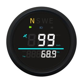 85mm Digital Speedometer Car GPS Speed Gauge Odometer Tripmeter GPS Type 0-999 KM/H MPH with Turn Light High Beam 9-32VDC Waterproof for Car Motorbike Truck (White)