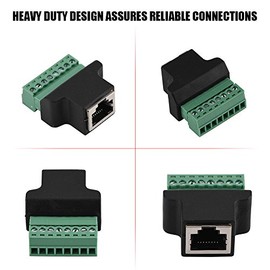 Zerone Adaptador Conector RJ45 Hembra a 8 Pines, para DVR Digital y Hubs con Puertos RJ45