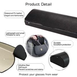 WANXIN Portable Eyeglass Case Eyeglasses Bag for Reading Glasses Spectacles and Small Sunglasses, Sturdy Pocket Size Cases (black)