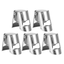 5pcs Push Type Champagne Stopper Stainless Steel Sealer Stopper for Champagne Cava Kitchen Bar Accessories