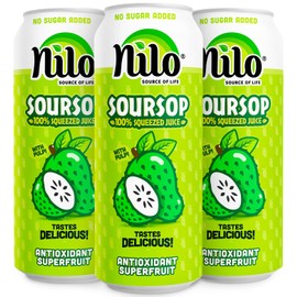 NILO Soursop Juice | 100% Real Guanabana Soursop Graviola | NO Sugar added | NOT From Concentrate | 16.57 oz (Pack of 12)