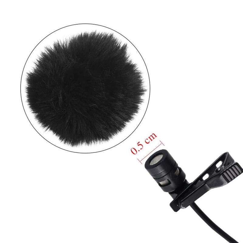 Microphone Windscreen 2 Pieces Black Microphone Windshield 0.5 cm Lavalier