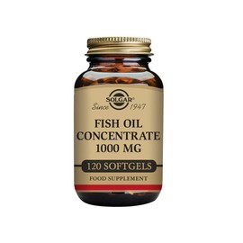 SOLGAR Solgar Fish Oil Concentrate 1000 mg Softgels - Pack of 120 - Supports Normal Functioning of Heart, Brain Function and Vision - Daily Wellbeing - Gluten Free