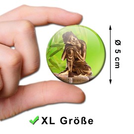 Fridge Magnets Buddha Wellness Set of 4 Decorative Gift Set Magnets Funny 50 mm Round Large Strong for Women Girlfriend Magnetic Board Fridge