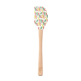 Tovolo Add a Little Spice Wood Handled Spatulart Spatula for Food and Meal Prep, Baking, Mixing & Turning
