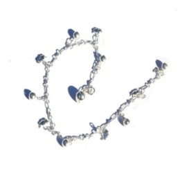 New Frescos Sterling Silver 925 Chimming Balls And Bunny Anklet / Bracelet