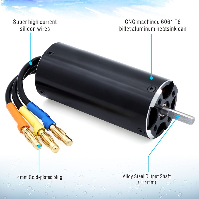 Brushless RC Boat Motor, Surpass Hobby 2968 6500KV Brushless Motor