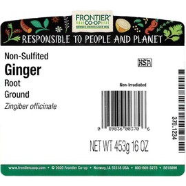Frontier Co-op Ginger Root Powder, Kosher, Non-irradiated | 1 lb. Bulk Bag | Sustainably Grown | Zingiber officinale Roscoe