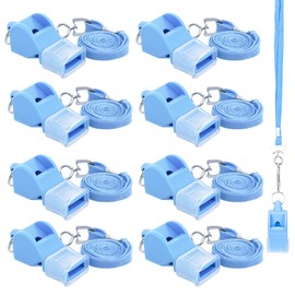 Biiange Whistle, Plastic Whistle, Whistle with Lanyard, for Outdoor Activities, Coach Trainning Whistles Party Whistles for Sports and Parties Gift (Blue)