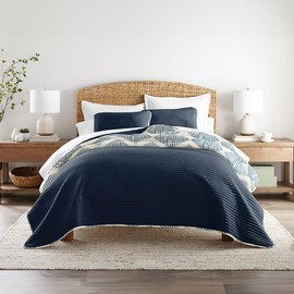 Linen Market Quilts King Diamond Navy
