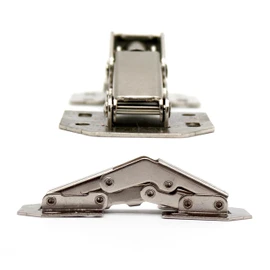 DOJA Barcelona Cabinet Hinges, Pack of 4, 104 x 44 mm, Nickel-Plated, Steel, Contemporary, Soft Close, 90° Opening Angle